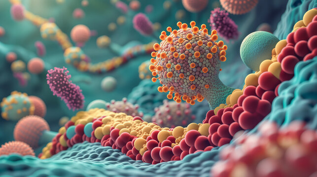 Explore intricate world of microbiome, teeming with diverse organisms inhabiting digestive system
