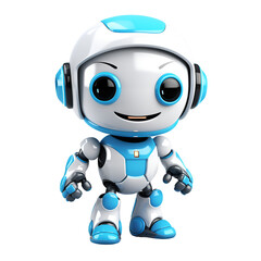 Obraz na płótnie Canvas 3D Cartoon AI Robot Logo Illustration Toy Robot Robot Assistant No Background Perfect for Print on Demand