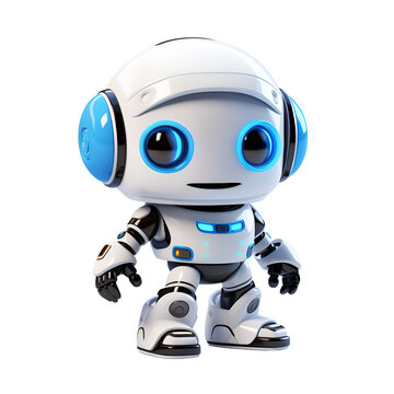 3D Cartoon AI Robot Logo Illustration Toy Robot Robot Assistant No Background Perfect for Print on Demand