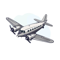 Flying airplane   stylized vector illustration. G