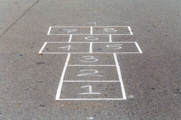 Hopscotch Grid Painted on the Ground