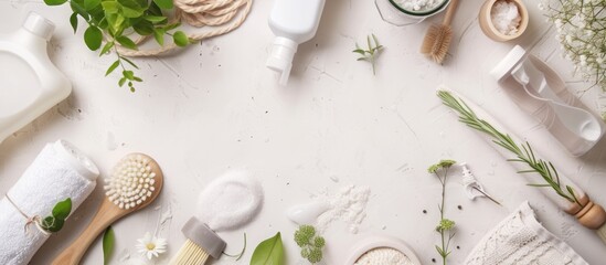 products for home cleaning on white background