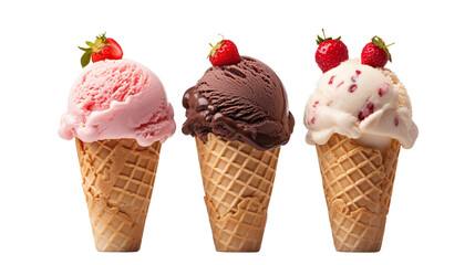 chocolate ice cream with strawberry