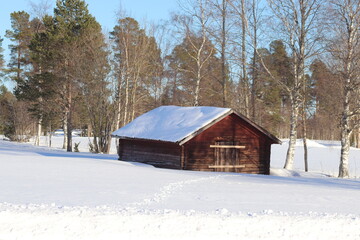 old house in winter