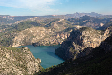Fototapeta na wymiar View of the Cortes de Pallas II reservoir. Valencia - Spain