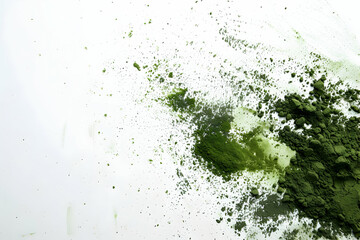 Matcha on White Background - Vibrant Green Tea Powder