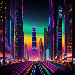  Neon City Night Wallpaper © LuminarLinking