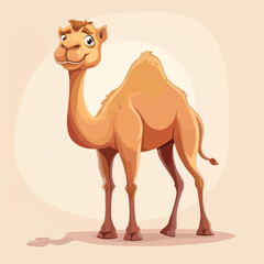 Illustration of cute funny camel isolated White b
