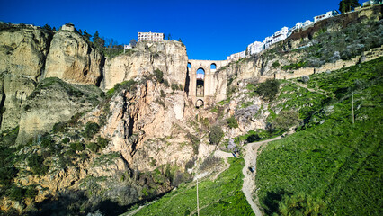 Fototapeta na wymiar The town of Ronda in the rocky hill