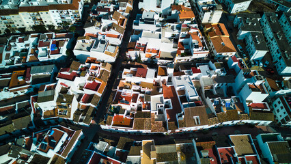 Background of a mosaic of the city from aerial view