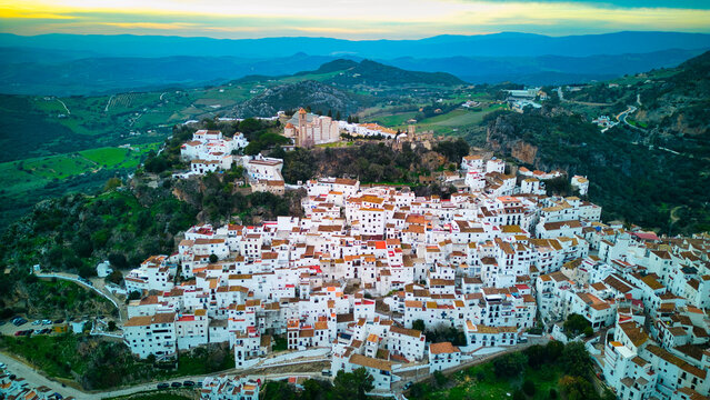 Panorama of the town of Casares, Spain