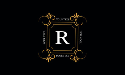 Creative letter R logo emblem. Monogram for company branding, business, sign, heraldry, label.