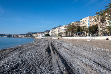 Panorama of coast of town of Menton, France