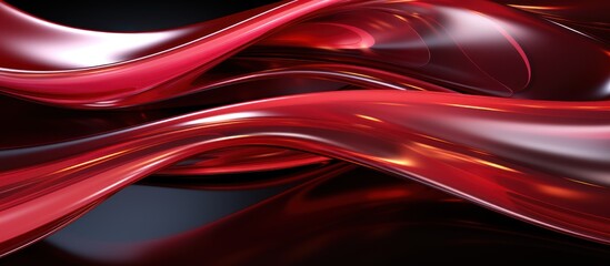 Glossy crimson and grey forms aligning Red Curve,