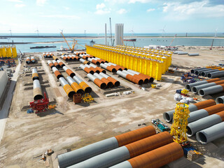 Steel foundations of a windturbine, The Netherlands