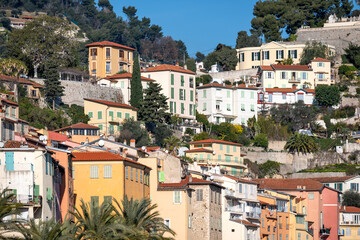 Panorama of coast of town of Menton, France