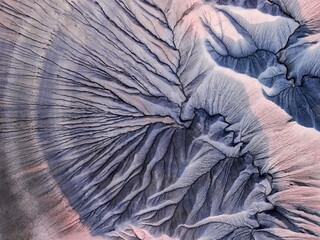 Canyons and ridges drone photo. Alluvial fans from above. Moab. Hanksville. Utah. USA