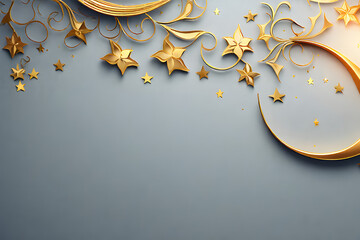 Crescent moon Ramadan Kareem themed illustration background, lantern, islamic Mosque,