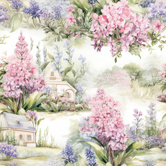 A vibrant garden filled with blooming flowers. The background.