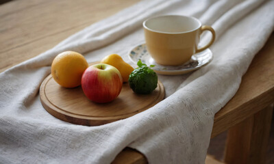 Kitchen setting, tea towel, cosy homely setting, baking