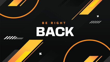 Be right back stream overlay design illustration screen overlay. Gold and black color theme