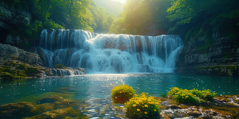 Beautiful and magnificent waterfalls that create the music of nature, like a symphony of water and