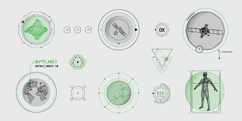 Design elements for infographic of data communication.
