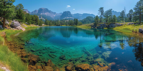 Charming mountain lakes, reflecting the beauty of the world in their waters, like a mirror of nat