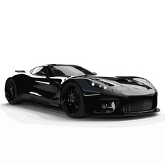 Striking black concept sports car   beauty shot