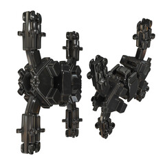 Metal abstract shape, 3d render © neurostructure