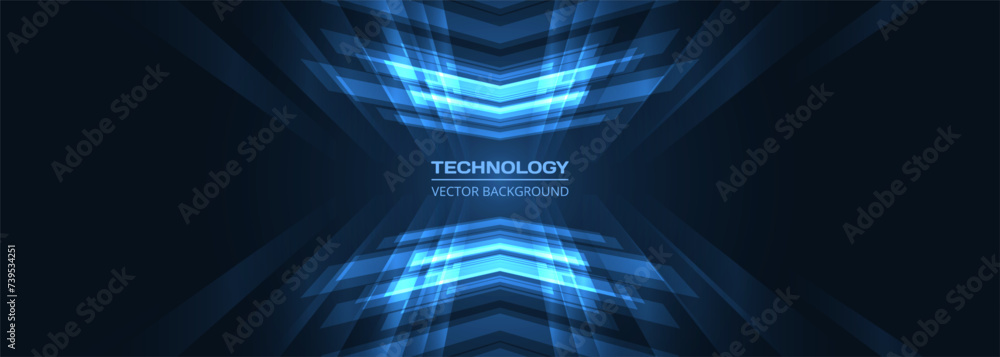 Poster abstract blue arrows futuristic technology background concept high-speed movement. dynamic motion bl