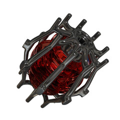 Metal abstract shape, 3d render © neurostructure