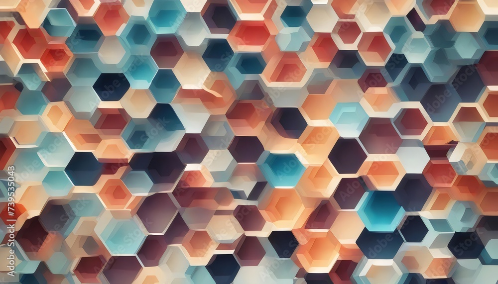 Aufkleber abstract hexagonal geometric pattern