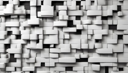 Abstract White 3D Geometric Wall Pattern