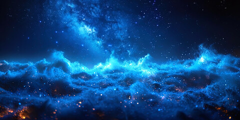 Sparkling stars against the background of darkness, like diamonds decorating the bedspread of the