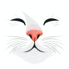 Vector flat cat nose isolated on white background