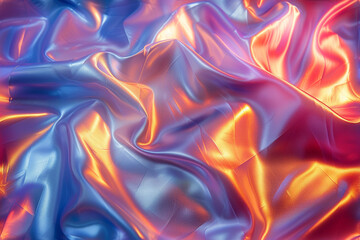 Naklejka premium Background iridescent holographic crumpled foil.