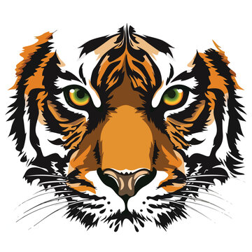 Vector illustration Tiger Eyes Mascot Graphic in