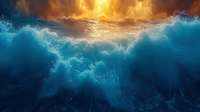 The endless sea, drowning in blue infinity, like divine bea