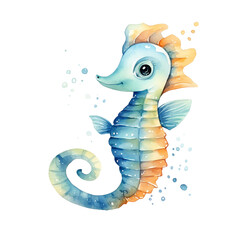 seahorse illustration isolated on white background
