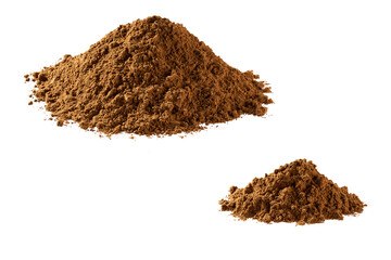 Heap cinnamon powder isolated on a white background.