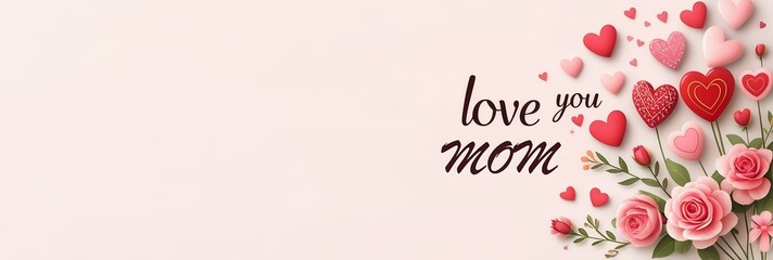 mother's day design, love you mom, with space for design