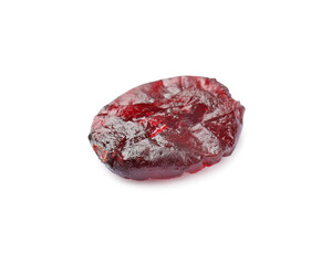 One tasty dried cranberry isolated on white