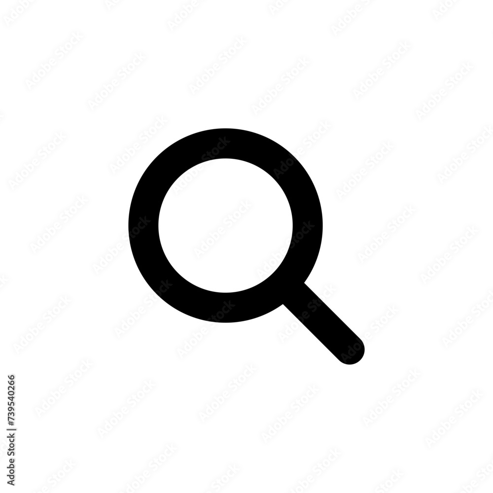 Aufkleber search icon button - magnifying glass loupe sign symbol, magnifier icon. web vector icon