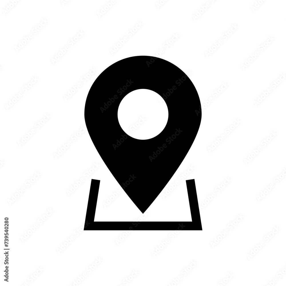 Poster Location icon , Map pin place marker. location pointer icon symbol in flat style. Location pin icon, Navigation sign