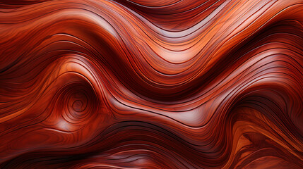 Wavy and elegant patterns on the wood of the red cedar, like a carpet coating in the palace