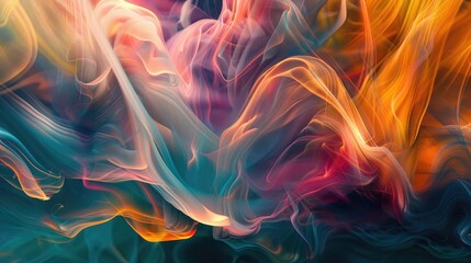 Abstract wave of colorful smoke - obrazy, fototapety, plakaty