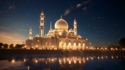 Fototapeta na wymiar Illustration of the Sheikh Zayed Grand Mosque in Abu Dhabi, UAE