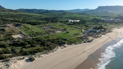 Fotobehang Bolonia strand, Tarifa, Spanje vista aérea de la bonita playa de Bolonia en el municipio de Tarifa, Andalucía 