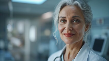 Compassionate Senior Female Doctor's Close-up Generative AI